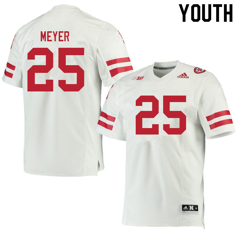 Youth #25 Kelen Meyer Nebraska Cornhuskers College Football Jerseys Sale-White - Click Image to Close